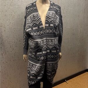 Haute Hippie Women’s Aztec 100% Merino Wool Open Long Cardigan